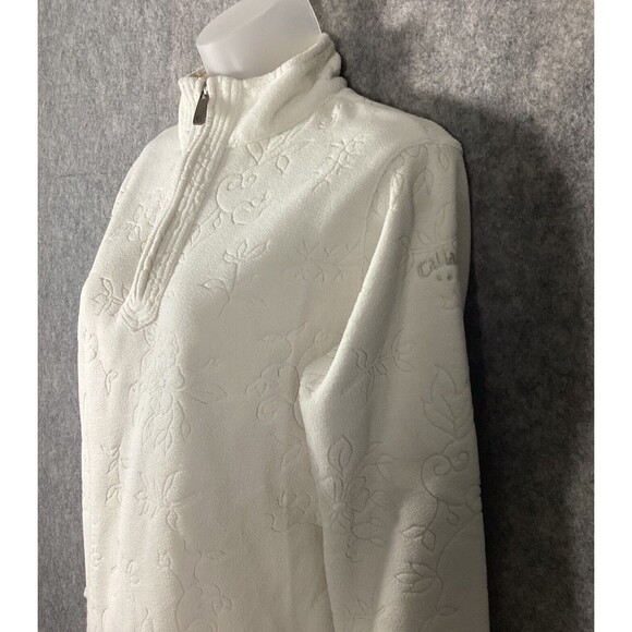 Gear For Sports Women’s Fleece Floral Cream 1/4 Zip Pullover Size Small Golf Top - Picture 9 of 16